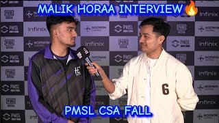 MALIK HORAA INTERVIEW FOR PMSL CSA FALL 🔥  SujanGaming [upl. by Htinnek]