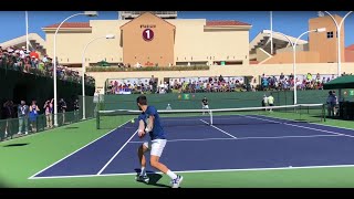 Novak Djokovic amp Filip Krajinovic  IW Practice Court Level 60fps [upl. by Droffig522]