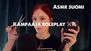 ASMR SUOMI  Kampaaja Roleplay  Hiusten leikkaus ja harjausta 💇🏼‍♀️ [upl. by Deyes]