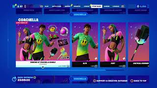 GIANNIS ANTETOKOUNMPO PITSTOP amp OOLD COACHELLA SKINS RETURN TO FORTNITE ITEM SHOP CODE OUTSIDER [upl. by Eivlys]