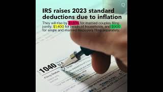 IRS Raises 2023 Standard Deduction Tax Brackets Due to Inflation [upl. by Uphemia]