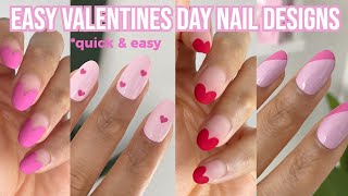 EASY SIMPLE VALENTINES DAY NAIL ART  valentines day nail design ideas 2024 [upl. by Ettellocin632]