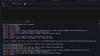 npm ERR network ERR  Proxy erroryou are behind a proxy or have bad network settings [upl. by Irim]