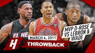 The Game that MVP Derrick Rose COMPLETELY DESTROYED LeBron James amp Dwyane Wade 20110306  EPIC [upl. by Rivard922]