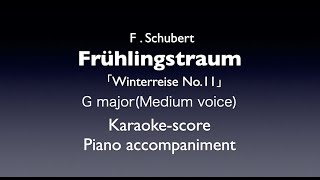 quotFrühlingstraumquot F Schubert G majorMedium voice Piano accompanimentkaraokescore [upl. by Anreval]