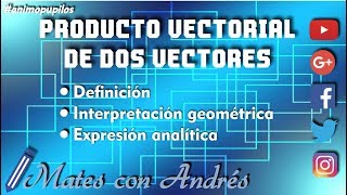 Producto vectorial de dos vectores definición expresión analítica e interpretación geométrica [upl. by Adrien85]