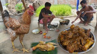 देसी मुर्गा देहाती स्टाइल से बनाने का तरीका  desi murga chicken curry recipe village style cooking😋 [upl. by Abrahan]