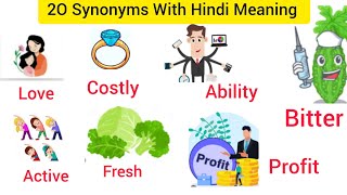 Common English words with Hindi meaning  20 Synonyms with Hindi meaning  English easy [upl. by Reifinnej]