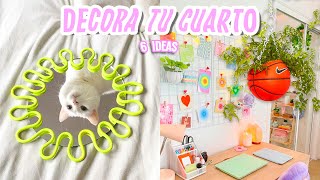 TRANSFORMA TU HABITACION 6 IDEAS FACILES PARA DECORAR TU CUARTO AESTHETIC  Tutoriales Belen [upl. by Denie]