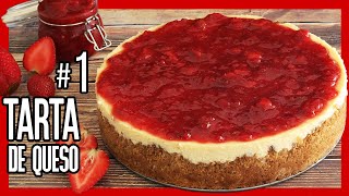 🍰 TARTA DE QUESO al Horno Casera ► Receta de CHEESECAKE de Fresas [upl. by Learsiy]