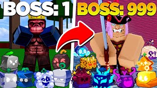 DERROTEI TODOS OS BOSSES DO BLOX FRUITS COMENDO TODAS AS FRUTAS [upl. by Amihc]