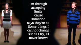 Glee  Defying Gravity With Lyrics Season One Rachel amp Kurt [upl. by Ahtram]