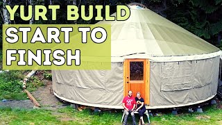 TIMELAPSE Couple Building a YURT in 15 Minutes  Off Grid Living [upl. by Royden]