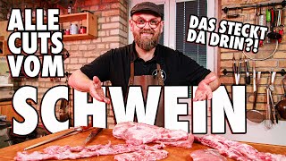 Schweinesteaks  Alle Cuts vom Schwein 🐖 Schweinenacken in BCuts zerlegen 🔥 [upl. by Farrish]