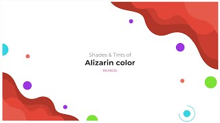 Shades amp Tints of Alizarin color e34636 A Cool Red color c93e30 b0362a e65a4c e96f62 [upl. by Laurentium]