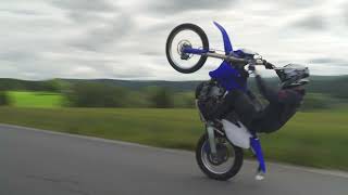 YAMAHA WR250F  STOCK VS DEP S3 EXHAUST  RAW SOUND  WHEELIES [upl. by Elyn]