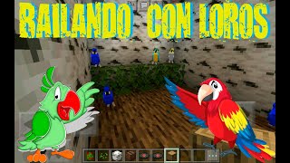 Como domar loros y hacerlos bailar en MINECRAFT [upl. by Drexler]