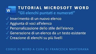 WORD  Office 365  Tutorial 4 Elenchi puntati e numerati [upl. by Eynahpets]