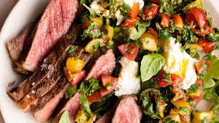 STEAK TAGLIATA WITH TOMATO AND MOZZARELLA SALAD [upl. by Ahseiyk]