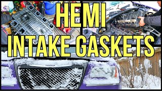 57 hemi intake manifold gasket replacement [upl. by Ynaffyt43]