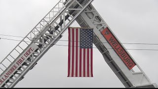 Wellsburg honors the life of Richard Kins with marching procession involving several local fire depa [upl. by Ai]