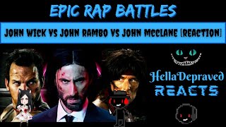 Epic Rap Battles Of History  John Wick Vs John Rambo Vs John McClane REACTION [upl. by Rudolph583]