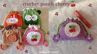 🍒Part 1  How to Crochet a Drawstring Pouch Cherry  Crochet Pouch Tutorial🍒 [upl. by Jelks]