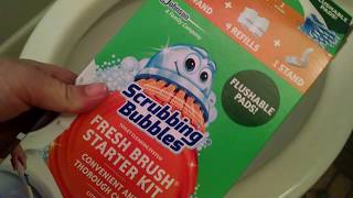 Scrubbing Bubbles Fresh Brush Toilet Cleaning System  First Impressions Review amp Demo [upl. by Endo721]