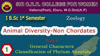 1BSc 11 Animal Diversity Non Chordates U4 General Characters amp Classification of PhylumAnnelida [upl. by Joerg]