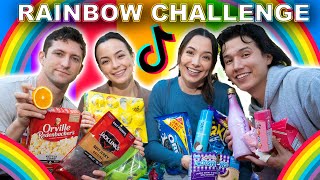 Trying Viral Rainbow TikTok Challenge  Merrell Twins [upl. by Zipporah915]