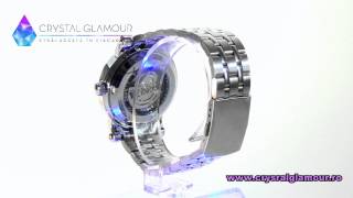 CRYSTALGLAMOUR  Ceas de dama Glamour Silver Pink Clover Automatic [upl. by Leiva354]