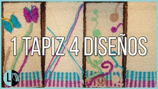 TELARES DECORATIVOS Paso a paso 4 DISEÑOS 1 TAPIZ MURAL Woven Wallhanging Weaving Lana Wolle [upl. by Ellerrad]