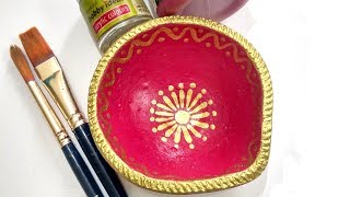 Easy Diya Painting Part2 for Diwali  Diya Decoration Ideas  Diwali Decoration DIY [upl. by Martguerita]