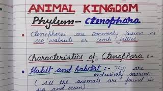 5 Class11 biologyAnimal Kingdomlecture5 Phylum Ctenophora characteristics of phylum Ctenophora [upl. by Schreiber]