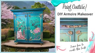 Upcycled Furniture Makeover  DIY Armoire Transformation  Using Furniture Moulds [upl. by Eladnyl]