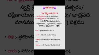 నేటి పంచాంగం horoscope hinduastrology telugunumerology love vedicastrology [upl. by Monto]