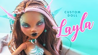 Winx Dark LaylaAisha • Halloween Collab • Monster High Custom Doll Tutorial [upl. by Eiramlirpa]