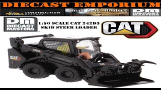 150 Scale Diecast Masters CAT 242D3 Skid Steer Loader in Special Black Onyx Paint Finish [upl. by Serrell63]