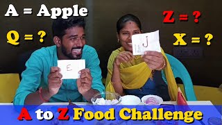 A to Z Food Challenge  A to Z Alphabet Eating Challenge Tamil  Eating Challenge  Couple Challenge [upl. by Eelrebmik36]