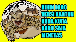 pewarnaan vector logo kura kura sulcata menetas [upl. by Cynera]