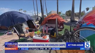 California Gov Newsom orders removal of homeless encampments [upl. by Wernsman987]