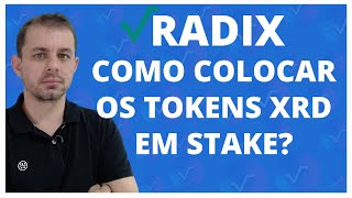 RADIX I COMO COLOCAR O TOKENS XRD EM STAKE [upl. by Zarah]