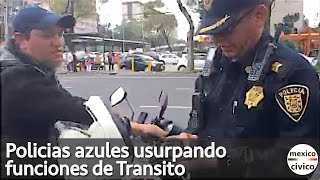 Policias azules usurpando funciones de Transito al detener a motociclista [upl. by Aiuqal401]