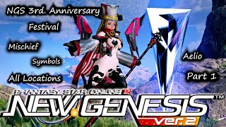 Pso2NGS 2024 3rd Anniversary Halphas Origin Festival Mischief Symbols All Locations Aelio Part 1 [upl. by Yevi]