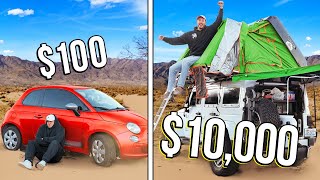 100 vs 10000 Car Camping Budget Challenge [upl. by Artemla]