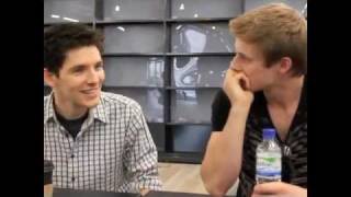 Colin Morgan making Bradley James laugh [upl. by Aiyn]