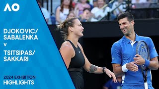 DjokovicSabalenka v TsitsipasSakkari Full Match  Australian Open 2024 Exhibition [upl. by Allin960]