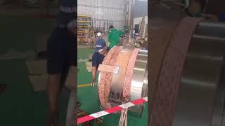 Preparation Install Retaining Ring With PWHT Side NDE Job Rewinding Rotor 415000kVa [upl. by Baxy]