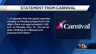 Carnival officials Video shows passenger jumping off ships deck [upl. by Zora]