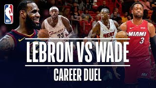 LeBron James vs Dwyane Wade  Career Duel [upl. by Eseekram]